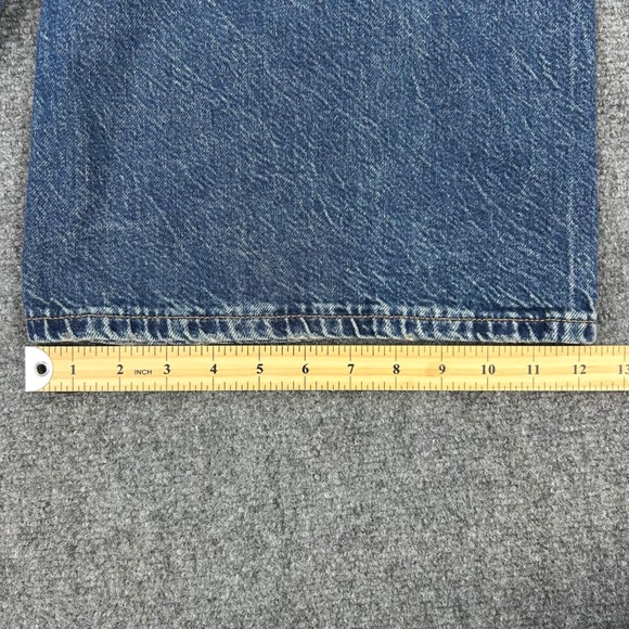 Arizona Jean Co Jeans Womens Sz 8 Low Rise Baggy Wide Leg Distressed Denim Pants - Picture 9 of 11